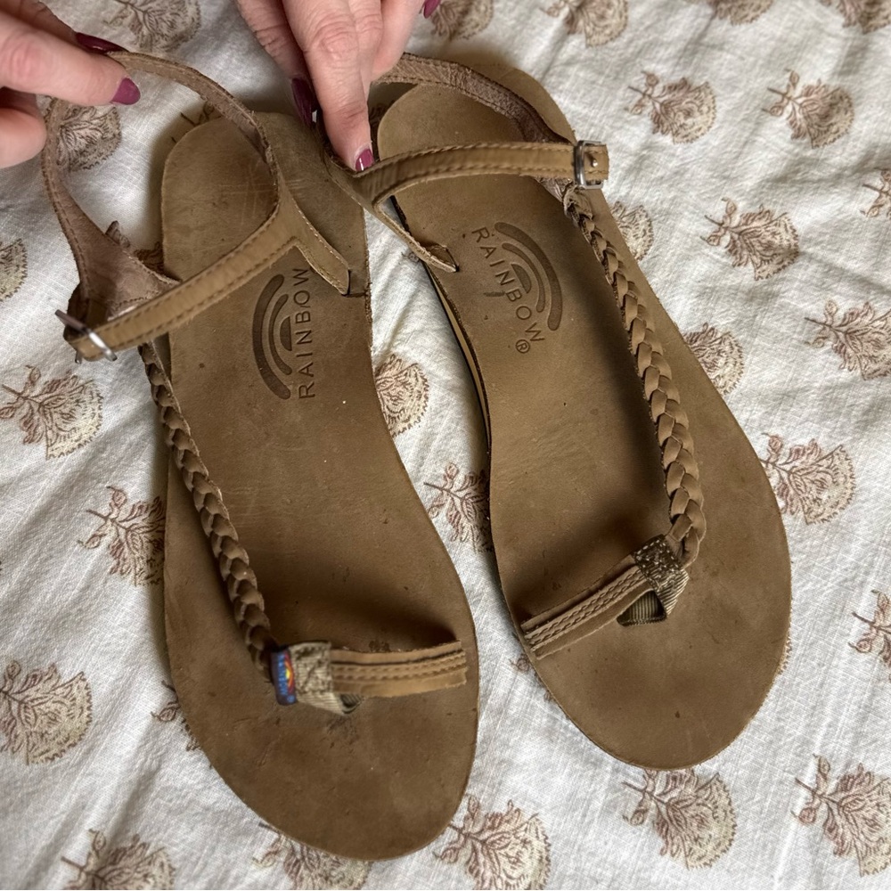 Rainbow Women's Braided Brown Sandals